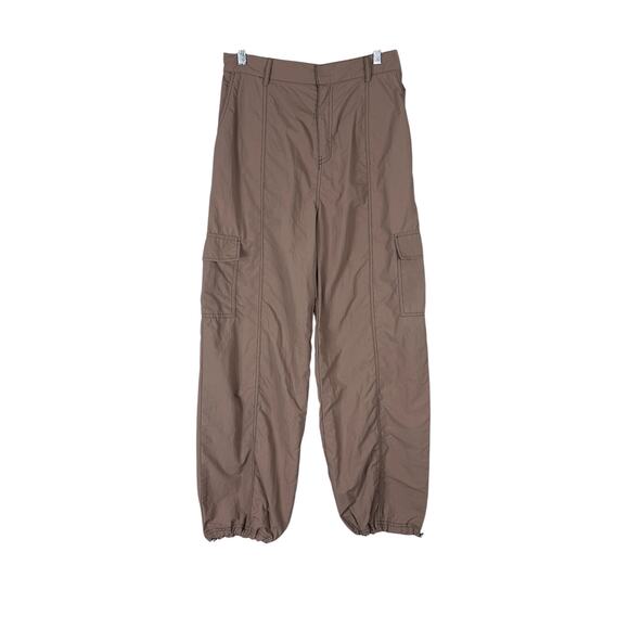 Love Tree Cargo Parachute Pants Womens L Brown 100% Nylon Y2K Utility Tomboy - Picture 1 of 6